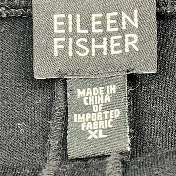 Eileen Fisher XL 100% Wool Black Open Drape Cardigan Sweater - Picture 7 of 16